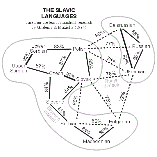 Славянский диалектный континуум и лексические связи между славянскими языками